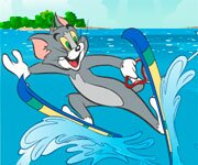 Tom si jerry cu schiurile pe apa